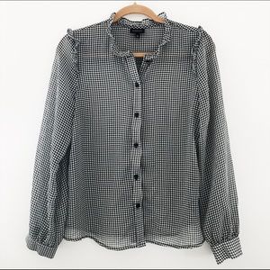 B&W Checkered blouse.